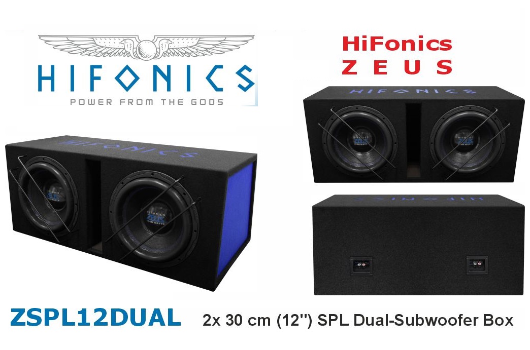 Hifonics ZSPL12 DUAL 2x 30 cm (12“) SPL Bassreflex Dual-Subwoofer Box