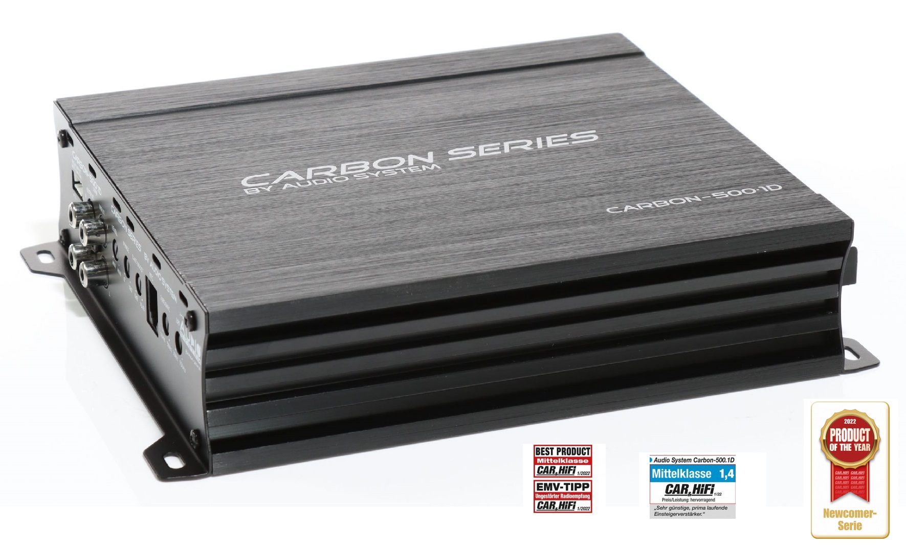 Audio System CARBON 500.1 D Mono 1 Kanal Digitaler Mono-Verstärker 500 Watt RMS