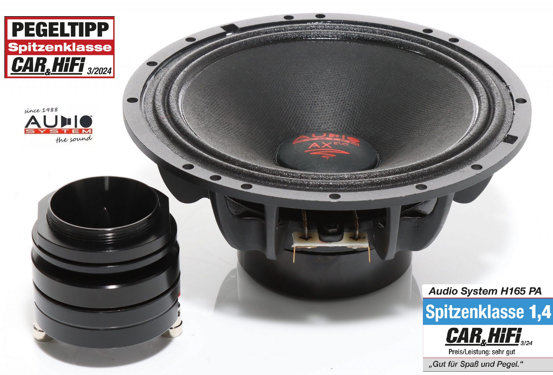 Audio System H 165 PA 2-Wege 16,5 cm (6.5") Komponenten Lautsprecher Set Extrem Kickbass 