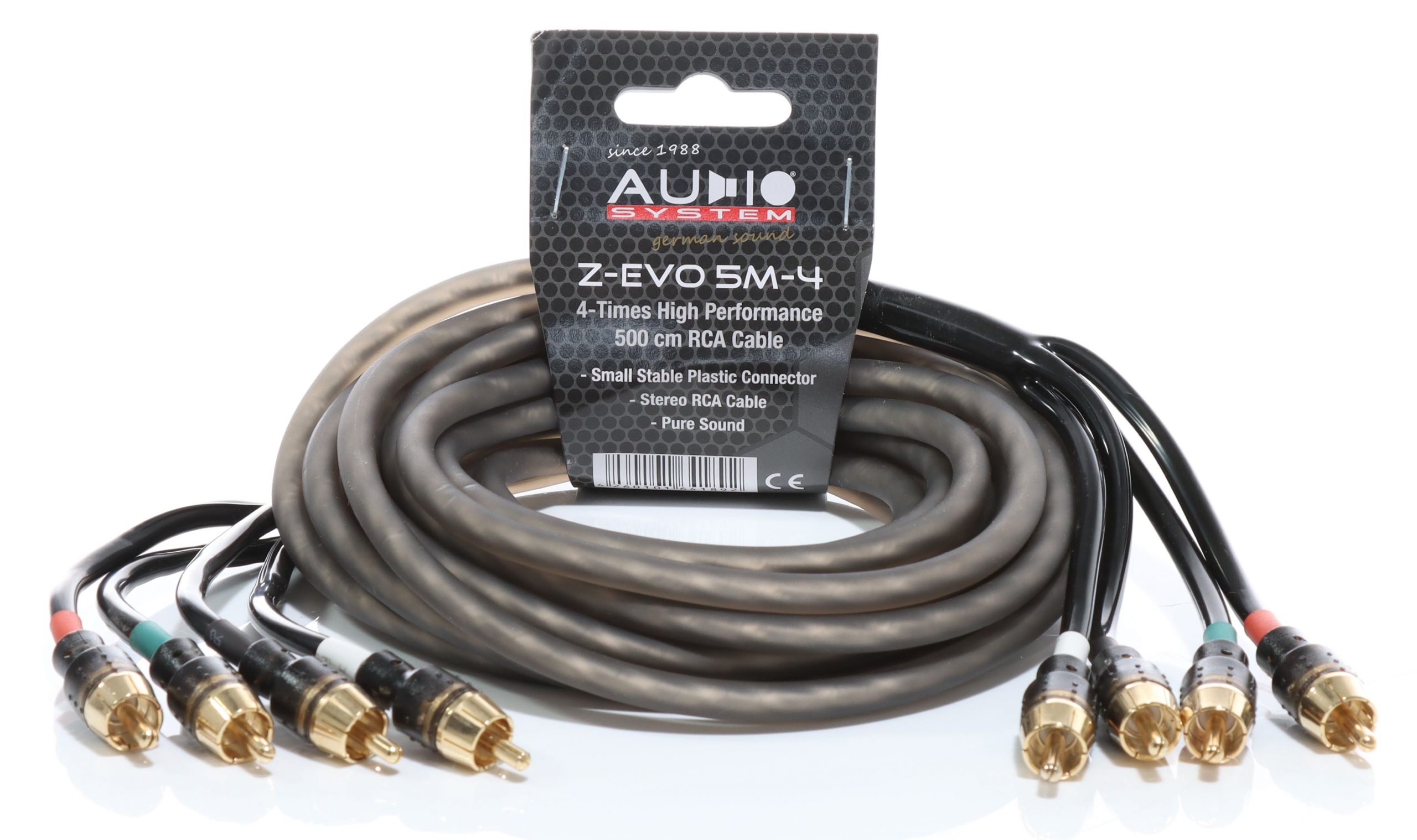 AUDIO SYSTEM Z-EVO 5.OM-4 Cinchkabel / RCA cable HIGH PERFORMANCE 5 meter 4-fach