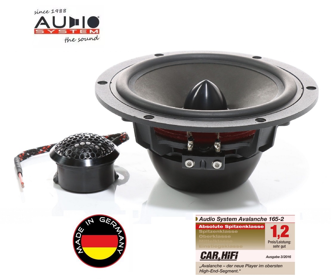 Audio System AVALANCHE 165-2 ACTIVE 16,5 cm (6.5") HIGH END 2-Wege Kompo Lautsprecher Set 