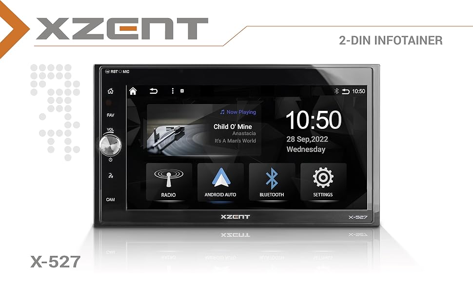 XZENT X-527 2-DIN Autoradio Multimediasystem mit 6,75/17,1 cm Touchscreen, Mediencenter mit DAB+, USB, UKW, Apple CarPlay, Android Auto, für PKWs oder Reisemobile