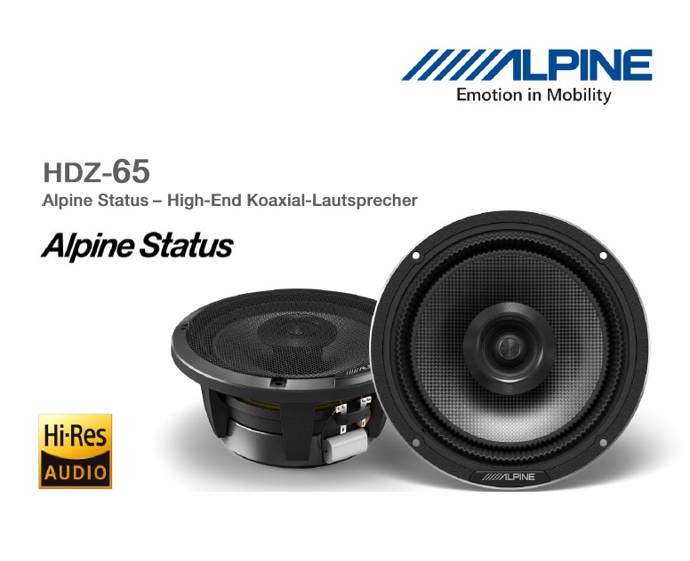 Alpine - HDZ-65 Haut-parleurs coaxiaux 16,5 cm (6,5) Hi-Res - Alpine Status