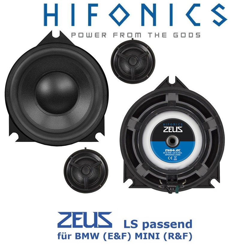 Hifonics ZSB-4.2C 10 cm (4") 2-Wege Komponenten Lautsprecher System kompatibel mit BMW und Mini Fahrzeugen