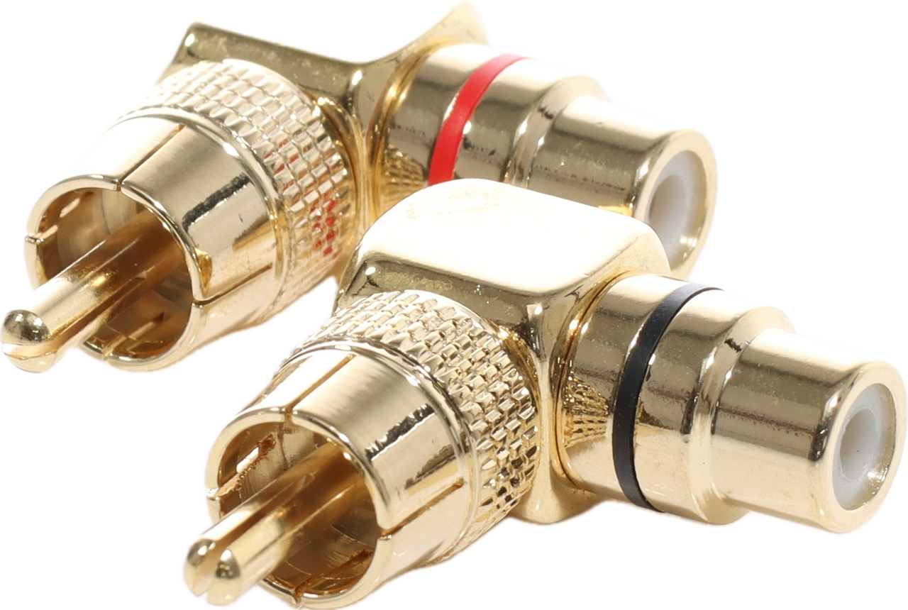 Audio System Z-RCA EXT C 90° Cinch-Stecker auf Cinch-Kupplung Cinchverbinder 1 Paar
